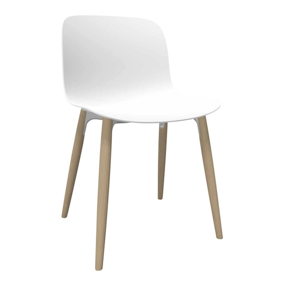 Troy Holzbein Stuhl, Sitzschale braun 1479c, Untergestell natural 7018