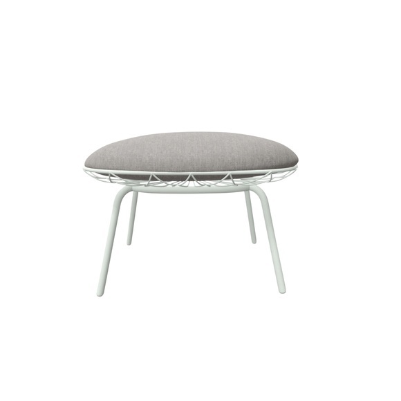 Piña Ottoman Outdoor Hocker , Ausführung braun 5074 / polyhedra 1119 braun-blau