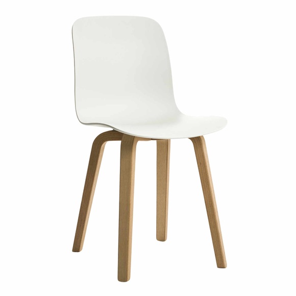 Substance Holz-Beine Stuhl, Sitzschale grau-beige 1452c, Untergestell natural 7018
