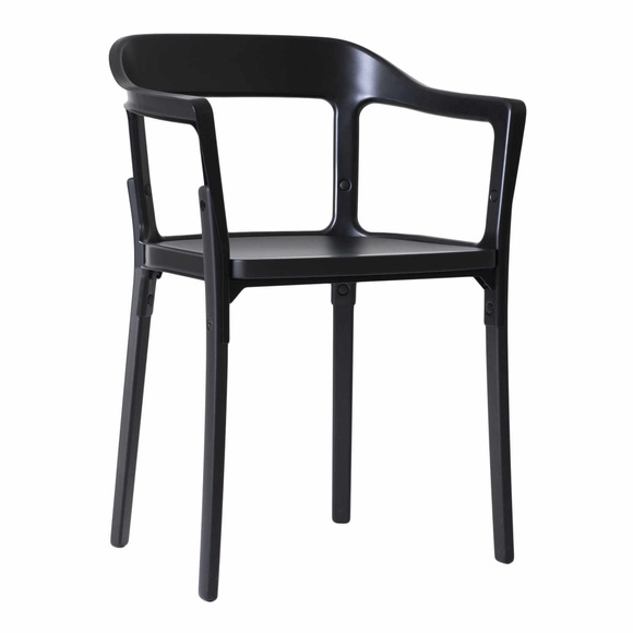 Steelwood Chair Armlehnstuhl, Ausführung Beine u. Sitz buche natural - 7011, Ausführung Rückenlehne weiss 5108