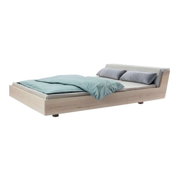 Fusion Bett, Holz eiche, Für Matratze b. 180 × l. 200 cm, Stoff remix 0733