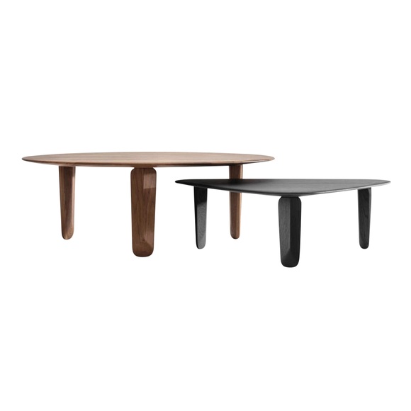 Kuyu Loungetisch, Holz eiche, Höhe h. 32 cm, Grösse (KUYU) d. 120 cm (rund)