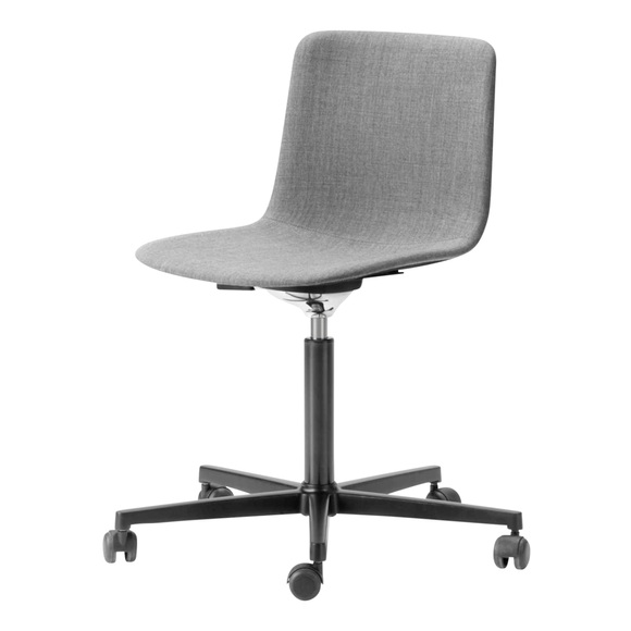 Pato 4022 Vollpolster-Bürodrehstuhl , Bezug stoff remix3 - 163 warm grey, Untergestell aluminium poliert
