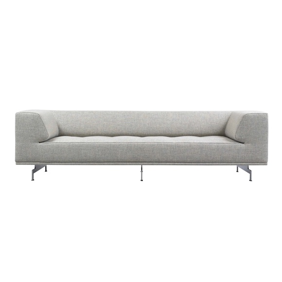 Delphi Stoff-Sofa , Bezug stoff remix3 - 163 warm grey, Grösse b. 205 cm, Untergestell eiche hell geölt