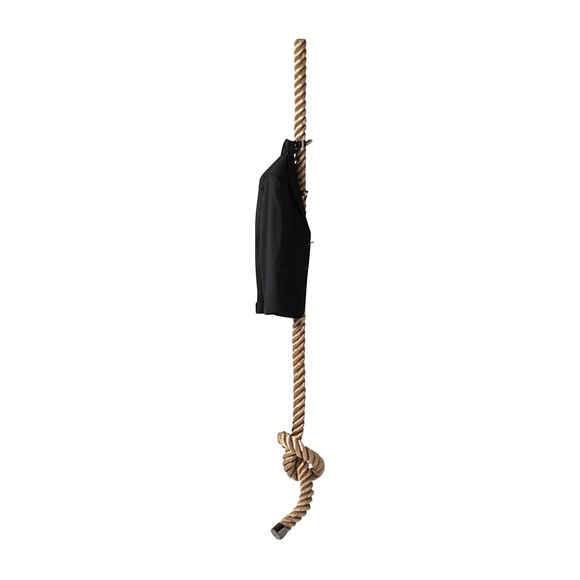 La Cima Wand-Schiffseilgarderobe , Seil schwarz, Befestigung/Haken nickel