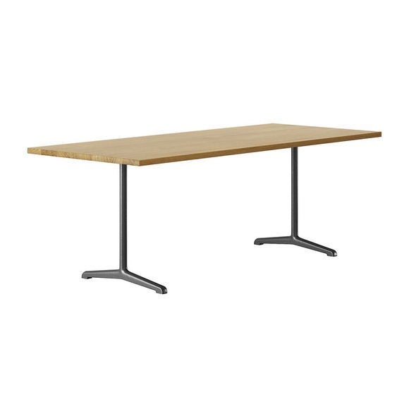 t-1670 Delta Tisch, Grösse b. 180 x t. 90 cm, Holz buche gebeizt/buche schwarz hg 203