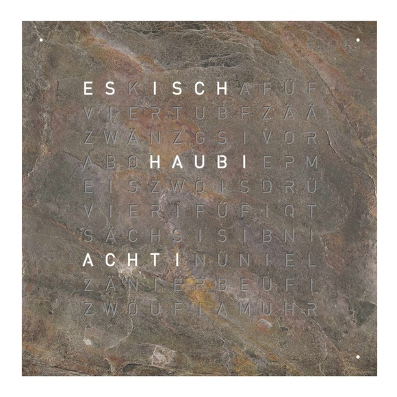 QLOCKTWO EARTH 90 Creator's Edition Glintscape Wanduhr, Sprache spanisch (es), Korpus schwarz ral 9005