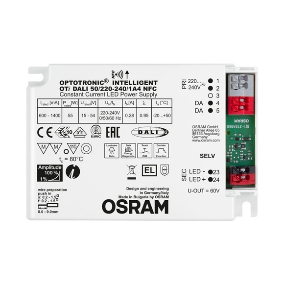 Osram Optotronic Intelligent Dali NFC LED Treiber 50/220-240/1A4 | Dimmbar