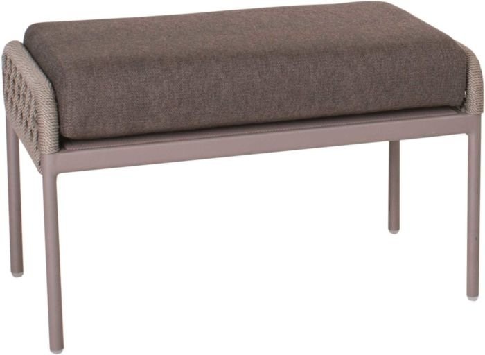 Stern Hocker Greta Aluminium Champagner Mit Kordel Ecru/Kissen Dessin Rehbraun