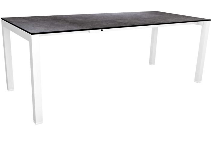 Stern Ausziehtisch 160/210X90Cm Select Aluminium Weiss Mit Tischplatte Silverstar Vintage Grau