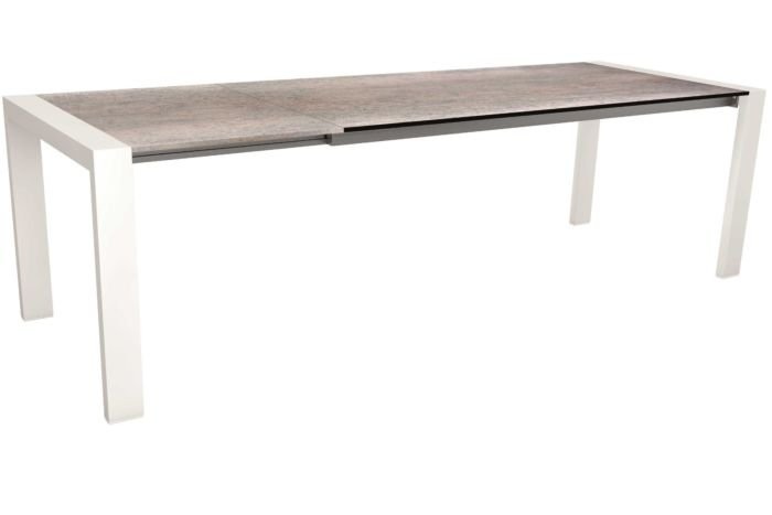 Stern Ausziehtisch 200/260X90 cm Select Aluminium Weiss Mit Tischplatte Silverstar