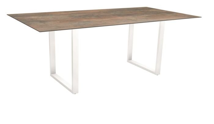 Stern Kufentisch 200X100 Cm Aluminium Weiss Mit Tischplatte Silverstar