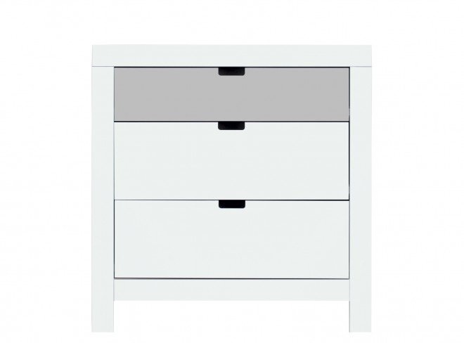 Bopita Kommode Mit 3 Schubladen - Front Pure Grey