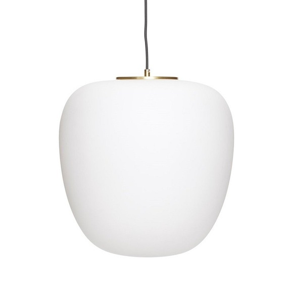 Huebsch Lampe, Glas, Weiss/Messing