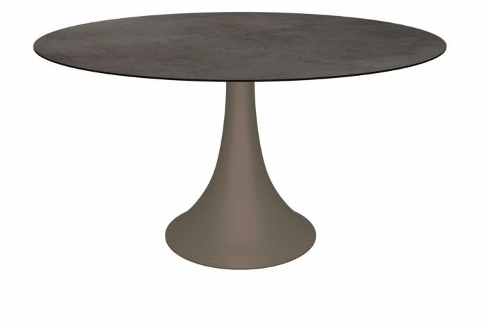 Stern Tisch Ben Ø 134 cm Aluminium Taupe Mit Tischplatte Silverstar 2.0 Dekor