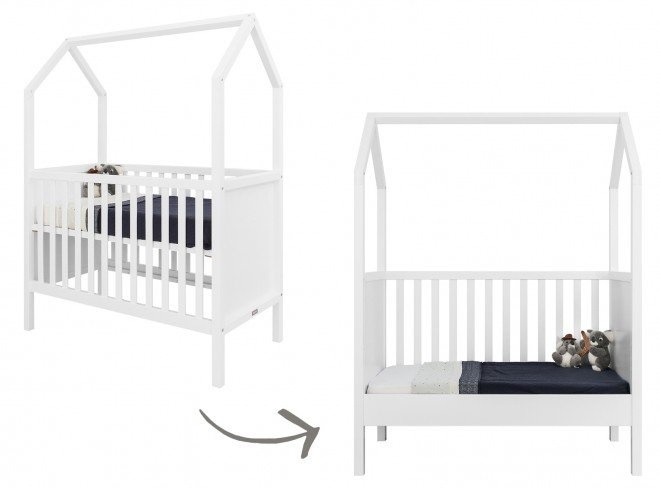 Bopita Bett 60x120 My First House Weiss