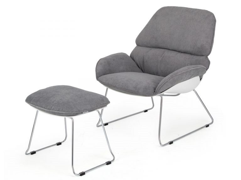 Garageeight Petilia Lounge Chair + Petilia Stool With Removable Cushion
