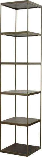 Morosi HOVER Regalturm 45x45x215 cm Eiche Vintage Carbon Matt/messing-Patina