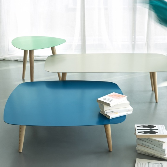 Meme Design NORD QUADRO Coffee Table with Metal Top And Ash Wood Legs