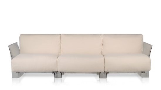 Kartell Pop Dreisitzer Einfarbigen Trevira