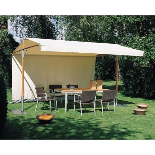 Fischer Möbel Sonnenschirme Woodline Piuma Zelt Holz 3x4m