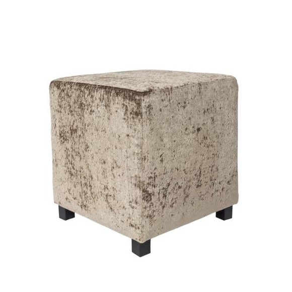 Dome Square Stool With Velo Fabric Gold