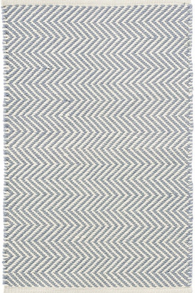 Dash and Albert Arlington Swedish Blue/Ivory Indoor/Outdoor Pet Rug