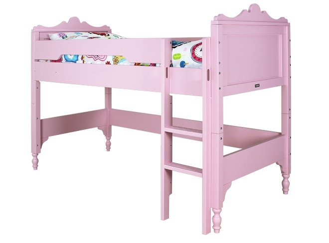 Bopita Belle Halbhochbett - Gerader Treppe - Rosa