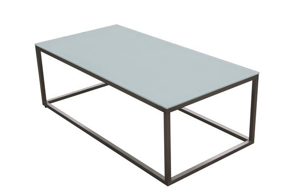 Marposa Couchtisch Obelisk mit Glasplatte Würfel Edelstahl