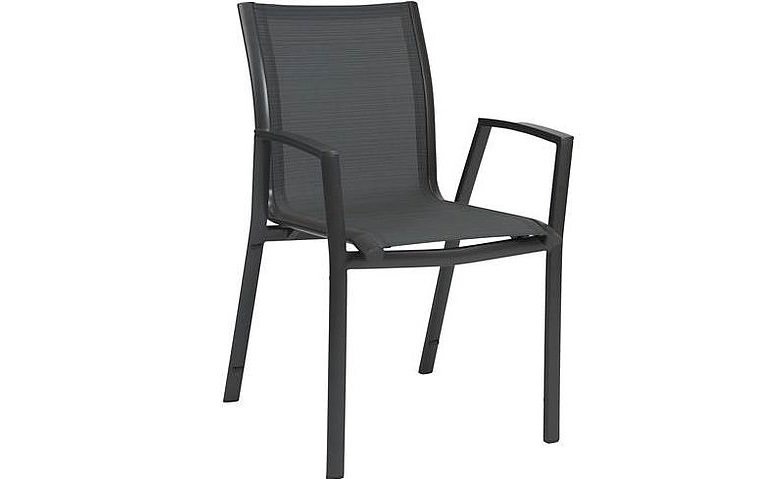 Stern Stapelsessel Ron Aluminium Anthrazit mit Bezug Textilen Karbon