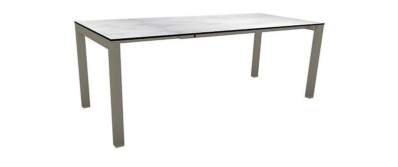 Stern Ausziehtisch 160/210x90cm Select Aluminium Taupe mit Tischplatte Silverstar Zement Hell