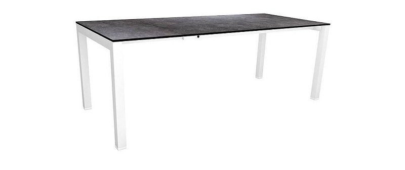 Stern Ausziehtisch 160/210x90cm Select Alum. Weiss mit Tischplatte Silverstar Vintage Grau
