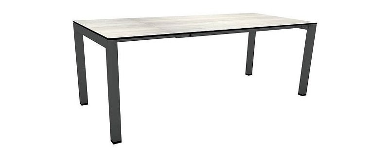 Stern Ausziehtisch 160/210x90cm Select Alum. Anthrazit mit Tischplatte Silverstar Touch Tundra Kalk