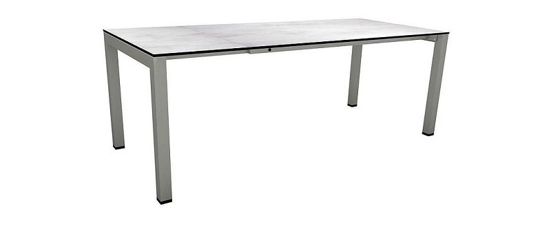 Stern Ausziehtisch 160/210x90cm Select Alum. Graphit mit Tischplatte Silverstar Zement Hell