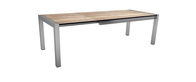 Stern Ausziehtisch 174/254x90 cm Edelstahl mit Tischplatte Silverstar Touch Tundra Natur