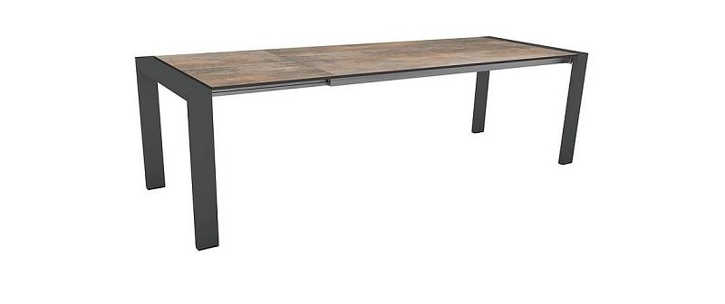 Stern Ausziehtisch 200/260x90 cm Select Aluminium Anthrazit mit Tischplatte Silverstar Ferro