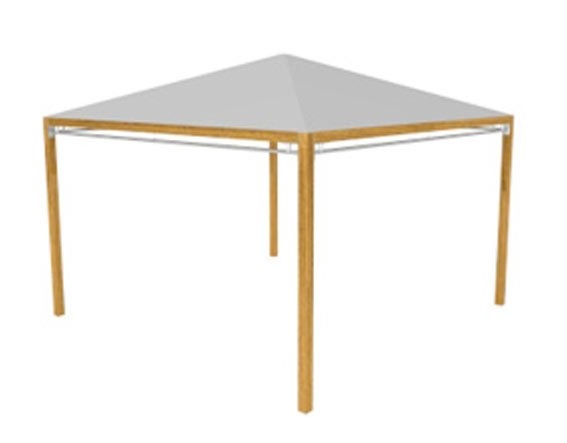 Ethimo Square I-Teak Gazebo mit PVC Dach 4 × 4 m