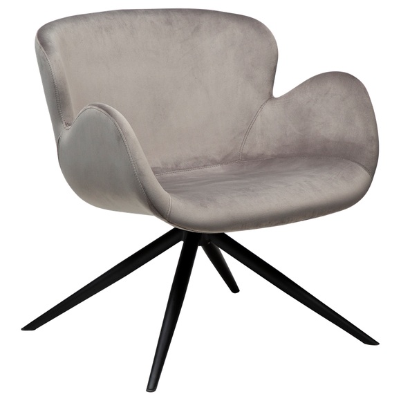 Dan-Form GAIA lounge chair Alu velvet with black legs