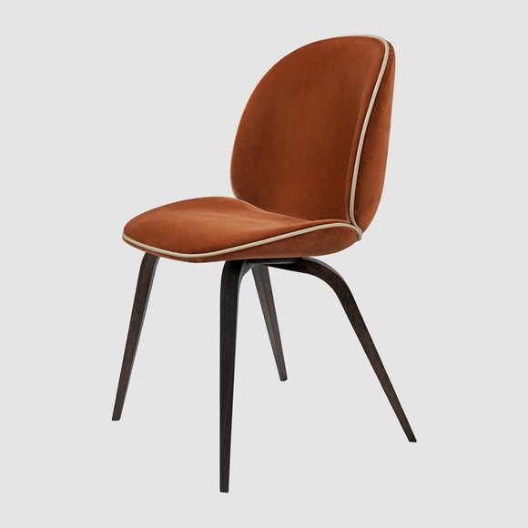 Gubi Beetle Dining Chair - Fully Upholstered - Wood Base