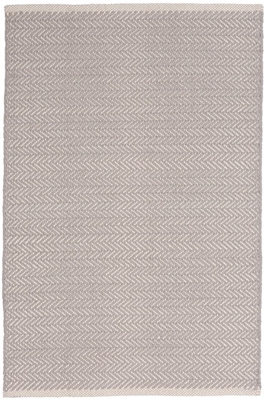 Dash and Albert Herringbone Dove Grey Woven Cotton Rug