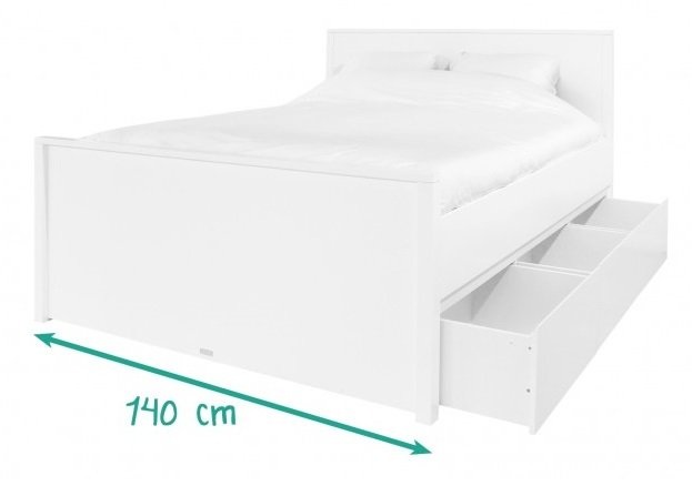Bopita Bett Max Type Alfa 140 X 200 cm Weiss mit 2 Modulen 200 mit 3 Schubladen
