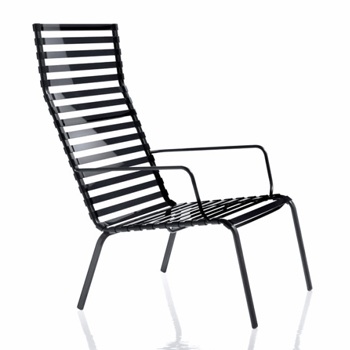 Magis Striped Poltroncina Armlehnstuhl, niedrige Ausführung mit hoher Rückenlehne