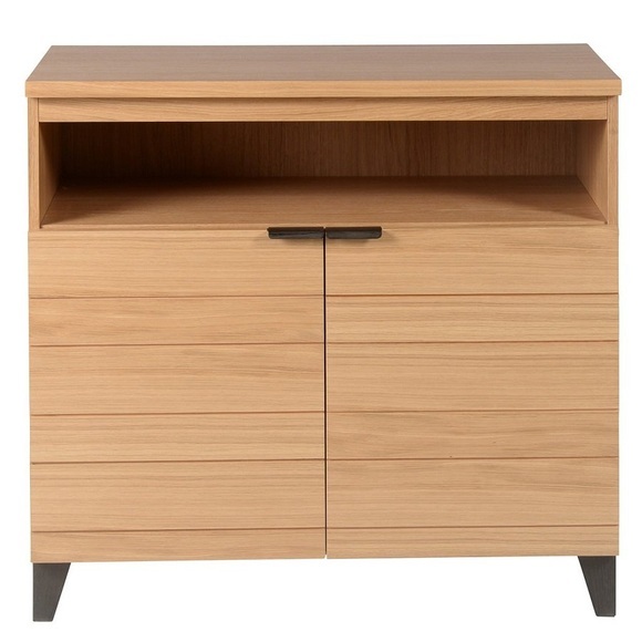 Zago Meuble sous vasque plaqué chêne 90 cm 2 portes Boston