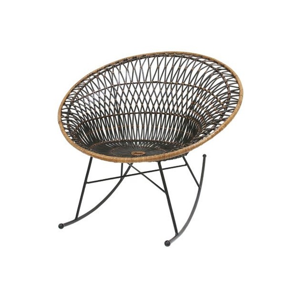 HK Living Rattan Rocking Lounge Chair