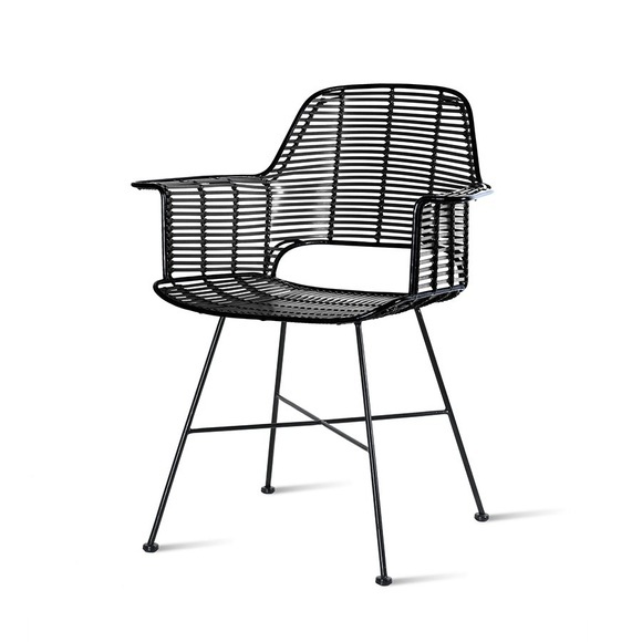 HK Living Outdoor Tub Chair Black