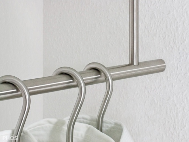 Phos Garderobenstange für Nische, Ø 18 mm GSU N 18-1000