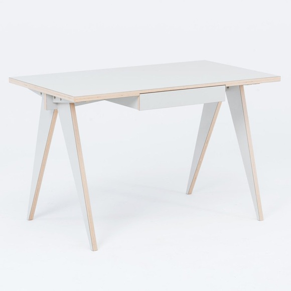 ST Furniture ST Calipers Grey Schreibtisch aus Schichtholz mit Schubladen