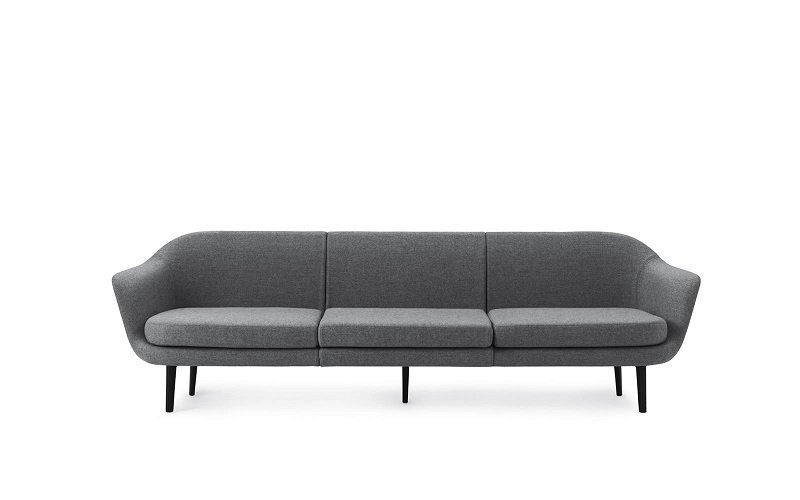 Normann Copenhagen Sum Modulares Sofa 3-Sitzer Schwarzes Aluminium Synergy