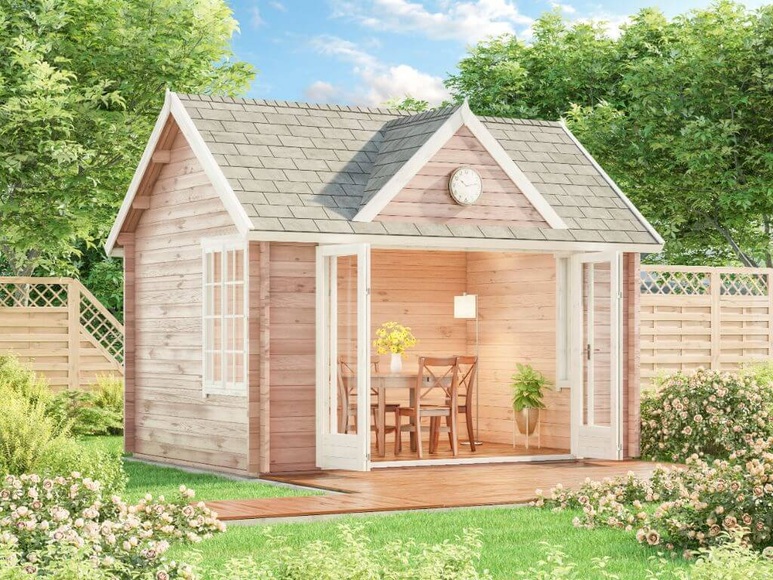 Gartenhaus CLOCKHOUSE® 44 Royal ISO mit Falttür