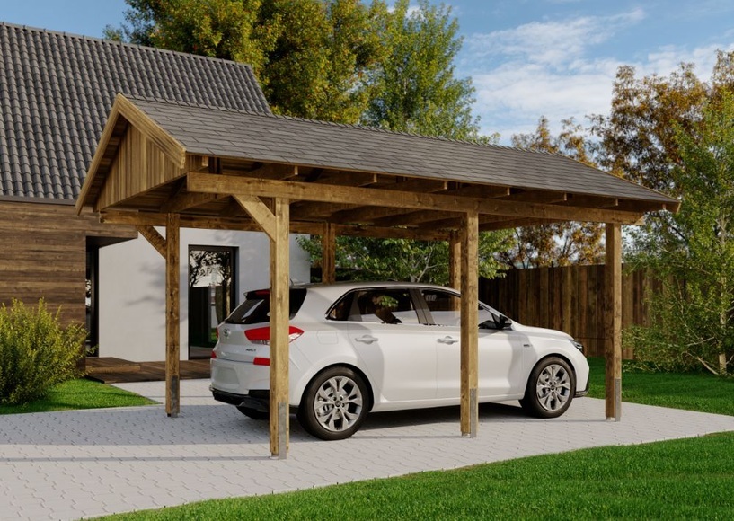 Alpholz Satteldachcarport Tirol